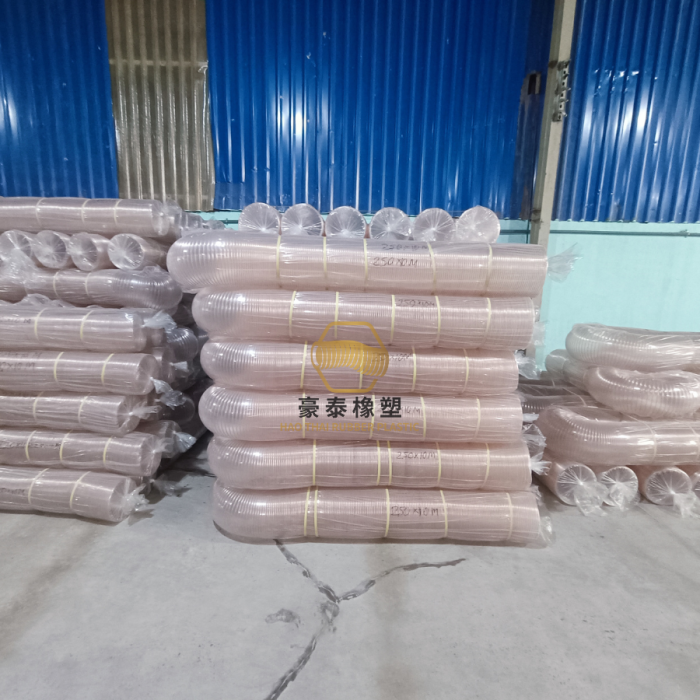 Ống Hút Bụi PU Lõi Thép Mạ Đồng 内径-Phi 200MM 卷-Cuộn 10M